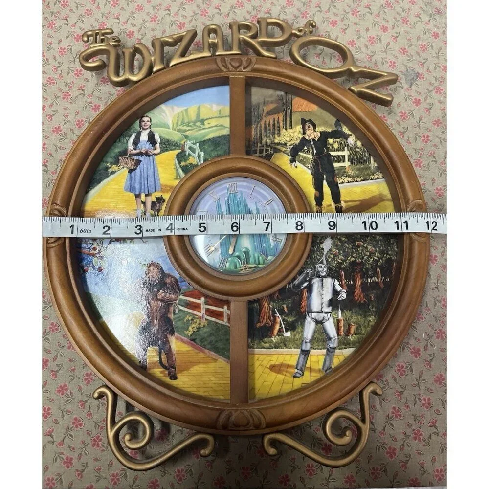 Vintage Bradford Exchange Wizard of Oz Wall Hanging Clock Working Condition